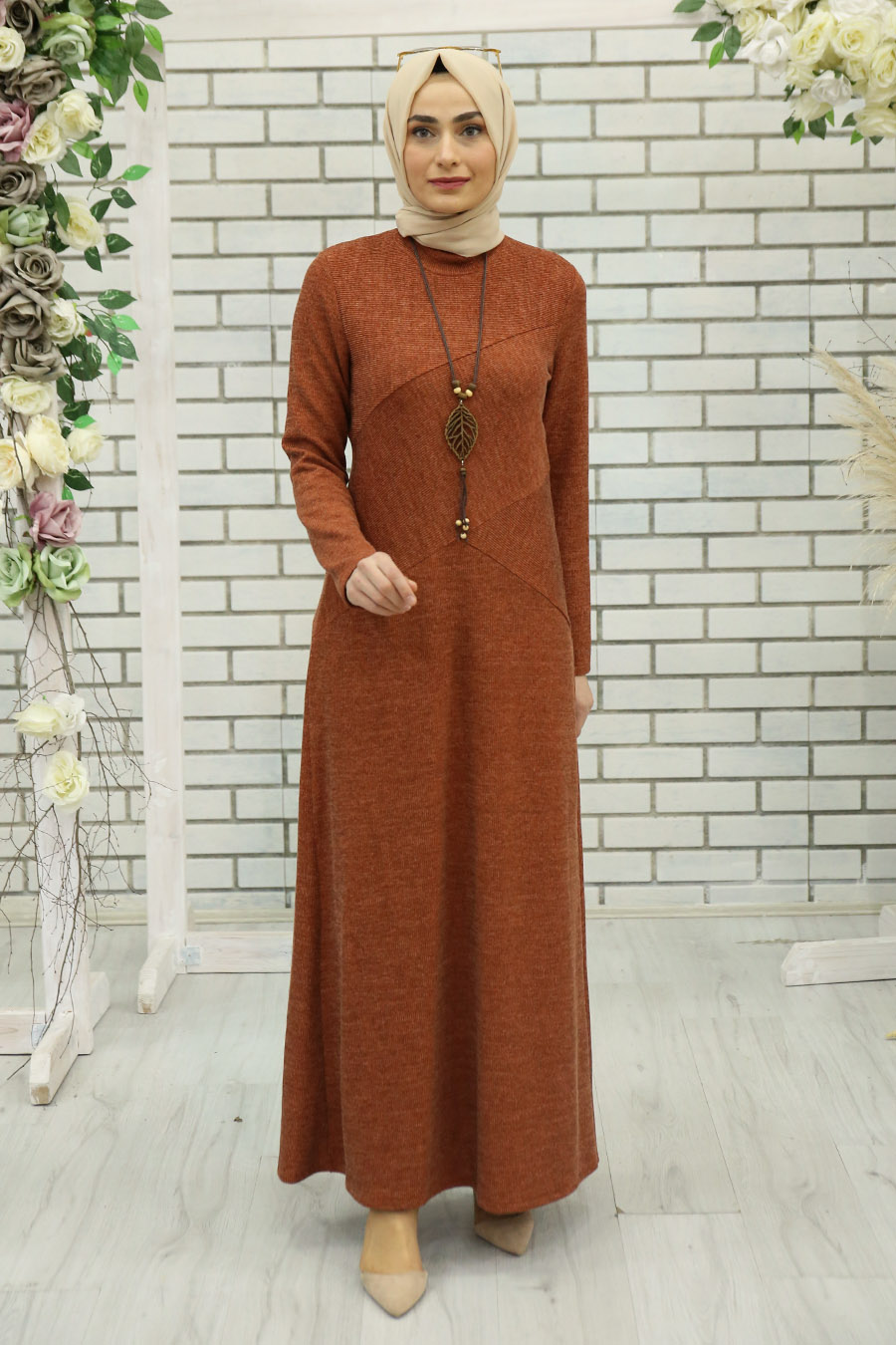 BRICK COLOR DRESS  BRICK COLOR DRESS
